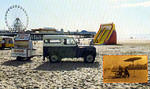 Blackpool beach on a postcard.