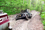 Extract time for the Land Rover 90 . The mud terrain's unfortunately became slicks providing little to no traction.