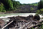 This crossing of the Quesnel river was deemed too risky and aborted.