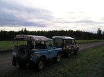 Kris & Dave's trucks in the early twilight.