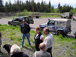 Gathering at the bottom of the lookout to prepare for the trip home.
