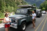Stopped for road work in the Cascades
