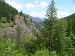 The view down the valley at the Rock Candy mine.