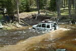 Yup she floated & is reeled in by the Range Rover