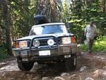 35. Steve on three wheels in the rocking section - Whipsaw - July 2005. JPG0035