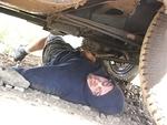 Mark doing some light steering repairs