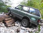 8. The 2nd bridge gone...  climbing out of  the dry river bed.JPG