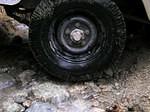 Oops. Water running under the rear wheel.