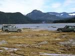Andy's Rangy is now stuck down by the water's edge.