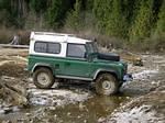 Bill & Boyce cross the creekbed.