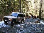 Heading up the rocks. The Anderson's behind doing the run as a family on their ATV's.