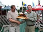 At the Shipyard Restaurant, Rover-Landers President Dave Blair was the unprepared recipiant of the Van Isle Rover Enthuisasts Annual Breakdown Award for his 'stumpscapade' at the 2005 Northwest Challenge Event in Washington in Oct. of 2005.