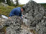 Jeremy does the final work to the plaque.