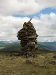 The bigger of the 2 cairns atop Placer Mtn.
