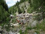 A messy view at the old Pioneer Mine site. The middle thing is/was the cyanide container.