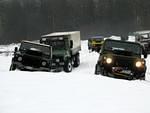 Trucks everywhere.
