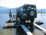24 YEH! she floats! Pete gives his truck a goodbye hug!.JPG