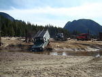 PTO Winch in Front and Anchoured to Stump in Rear