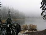 Placer Lake - snowy and misty ...
