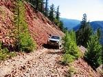 The "Red Road" switchbacks on the Ashnola Traverse ...