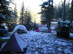 Sleeping camp, early morning at Placer Lake.