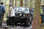 Team 02 prepares to make the slow trip back down to Base Camp with tug help from Team 04 and expert guidance from Cara.