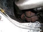 Looking down at the turbo outlet, showing its proximity to the firewall.