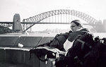 Janelle sitting on the Sea Wall the day we arrived in Sydney...this is at about 7am